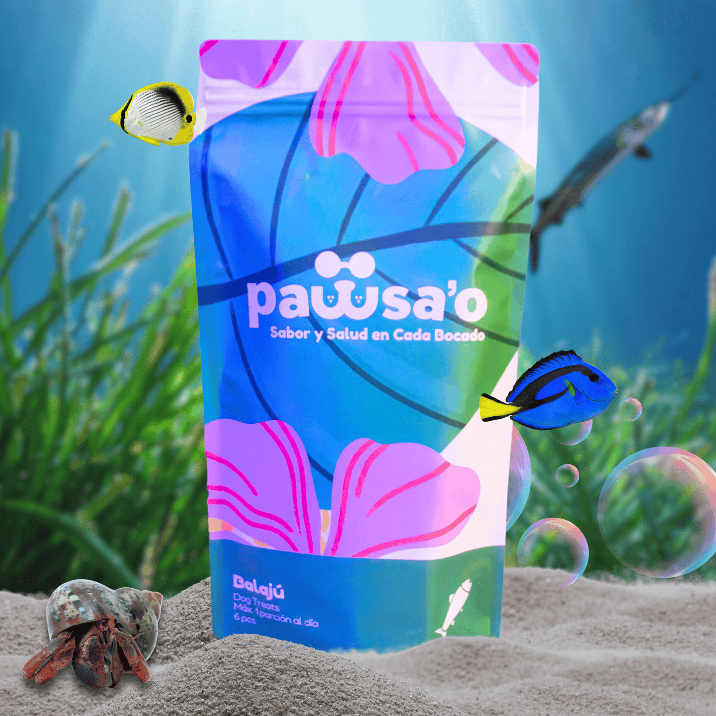 Paquete de balajú, snacks para mascotas Pawsa'o